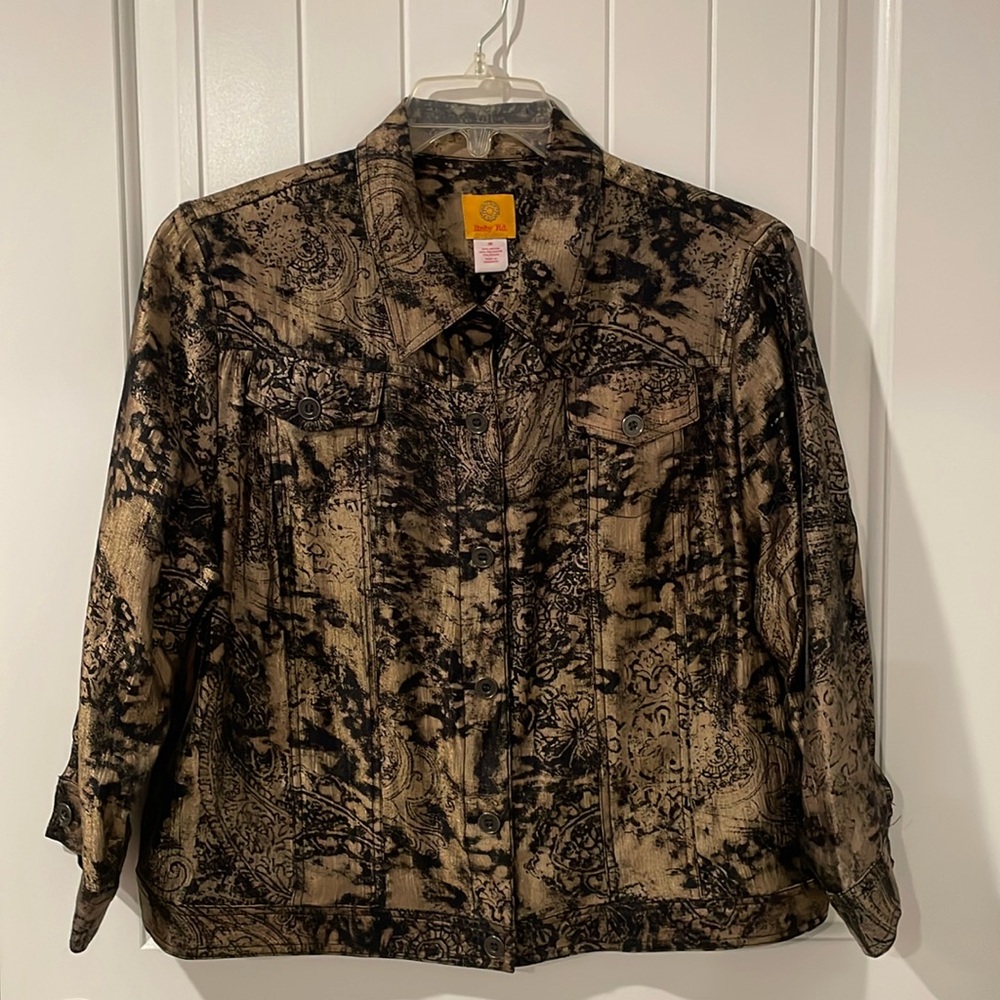 Ruby Rd. Jacket Button Gold Black - image 1